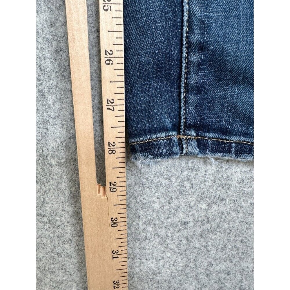 Frame Le Skinny De Jeanne Jeans Blue Medium Wash 29 Wooster Frayed Distressed - Picture 7 of 16
